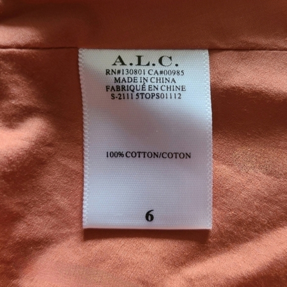 A.L.C Lilah Cotton Sweetheart Top, Size 6, Orange, NWT - Picture 14 of 15